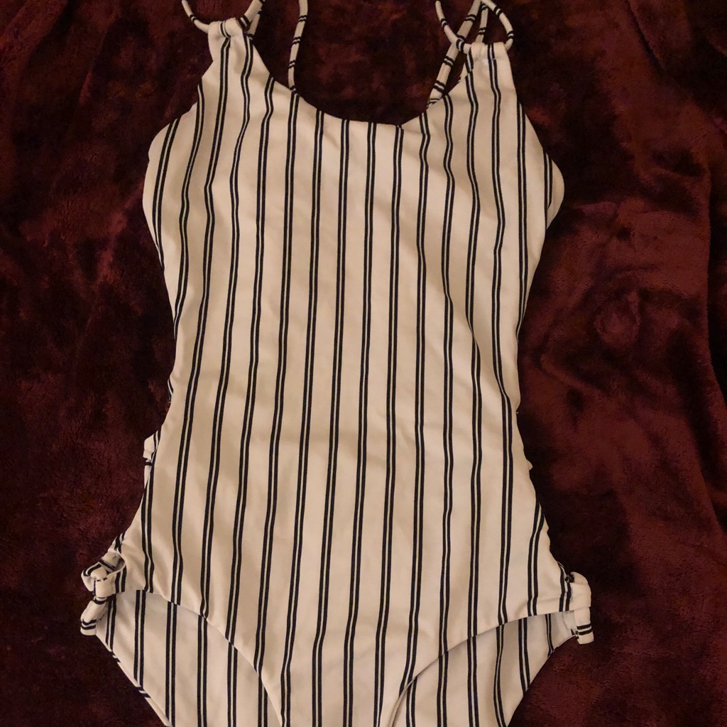 Black & White Striped One Piece